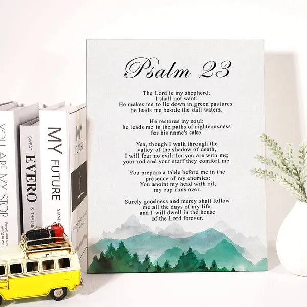 Multicolor_Christian_Canvas_Wall_Art_Psalm_23_The_Lord_Is_My_Shepherd_Canvas_Print_Positive_Scripture_Canvas_Painting_Home_Bedroom_Wall_Decor_Framed_Baptism_Gift_12_X_16_Inch