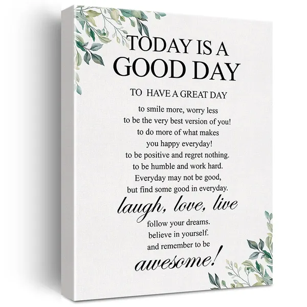 Multicolor_Canvas_Wall_Art_Inspirational_Today_Is_A_Good_Day_Quote_Canvas_Print_Painting_Home_Wall_Decor_Framed_Gift_12_X_16_Inch