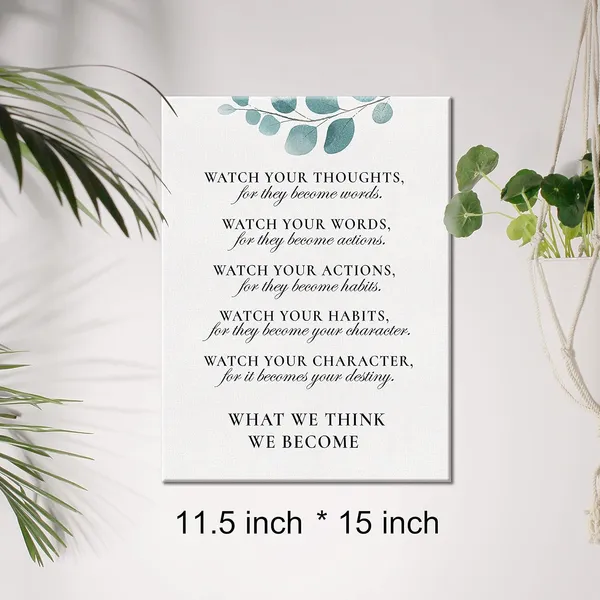 Multicolor_Inspirational_Canvas_Wall_Art_Motivational_Watch_Your_Thoughts_Quote_Canvas_Print_Positive_Canvas_Painting_Office_Home_Classroom_Wall_Decor_Framed_Gift_12_X_16_Inch