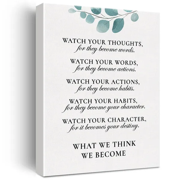 Multicolor_Inspirational_Canvas_Wall_Art_Motivational_Watch_Your_Thoughts_Quote_Canvas_Print_Positive_Canvas_Painting_Office_Home_Classroom_Wall_Decor_Framed_Gift_12_X_16_Inch