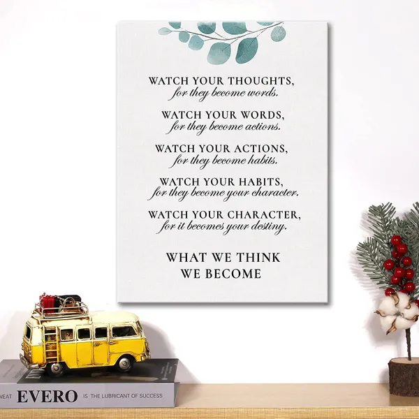 Multicolor_Inspirational_Canvas_Wall_Art_Motivational_Watch_Your_Thoughts_Quote_Canvas_Print_Positive_Canvas_Painting_Office_Home_Classroom_Wall_Decor_Framed_Gift_12_X_16_Inch