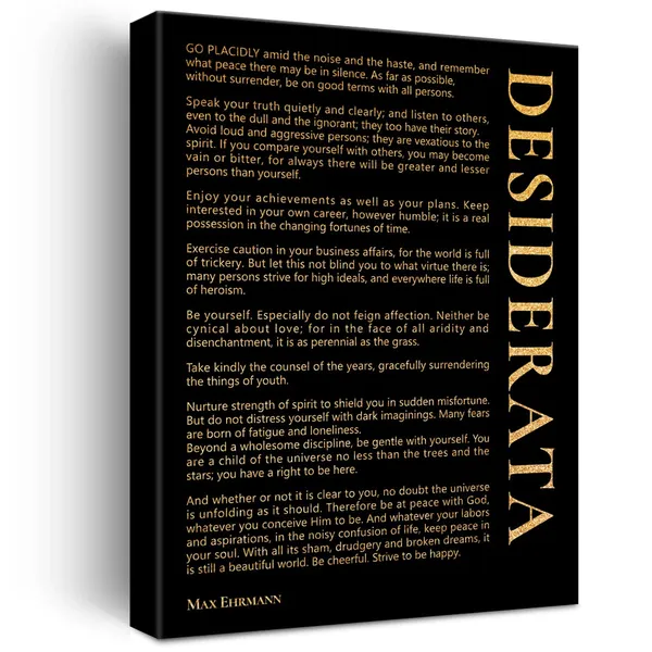 Multicolor_Inspirational_Gold_Foil_Canvas_Wall_Art_Motivational_Desiderata_Poem_Print_Framed_Canvas_Painting_Artwork_Home_Decor_Gifts_12_X_16_Inch
