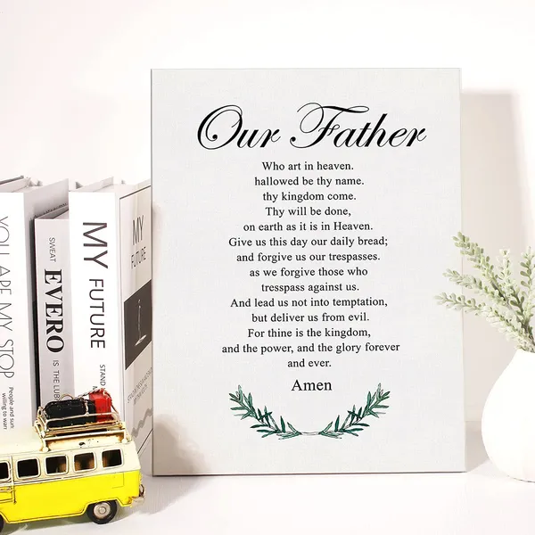 Multicolor_Christian_Canvas_Wall_Art_Our_Father_Prayer_Canvas_Print_Positive_Scripture_Canvas_Painting_Religious_Home_Wall_Decor_Framed_Gift_12_X_16_Inch