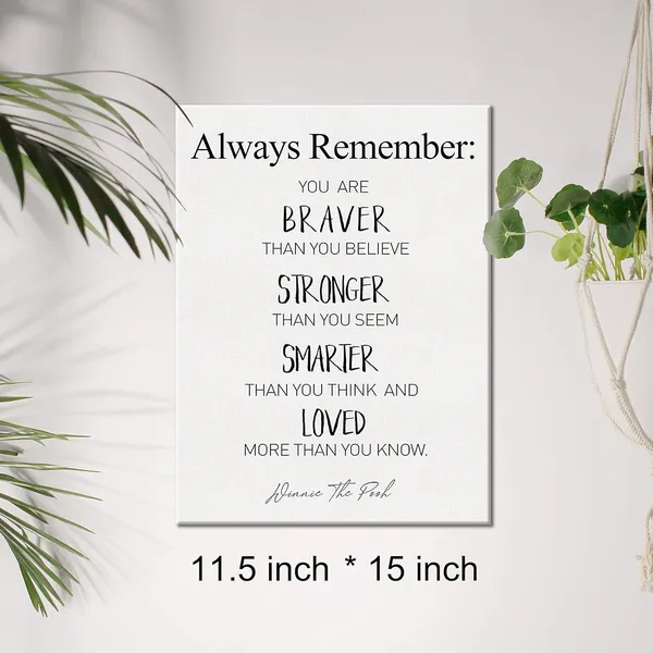 Multicolor_Canvas_Wall_Art_Inspirational_Motivational_You_Are_Braver_Than_You_Believe_Quote_Canvas_Print_Positive_Nursery_Canvas_Painting_Office_Playroom_Home_Wall_Decor_Framed_Gift_12_X_16_Inch