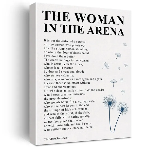 Multicolor_Inspirational_Canvas_Wall_Art_Motivational_The_Woman_In_The_Arena_Quote_Canvas_Print_Positive_Theodore_Roosevelt_Speech_Canvas_Painting_Office_Home_Wall_Decor_Framed_Gift_12_X_16_Inch