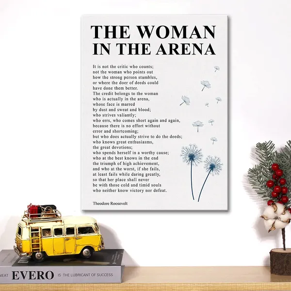 Multicolor_Inspirational_Canvas_Wall_Art_Motivational_The_Woman_In_The_Arena_Quote_Canvas_Print_Positive_Theodore_Roosevelt_Speech_Canvas_Painting_Office_Home_Wall_Decor_Framed_Gift_12_X_16_Inch
