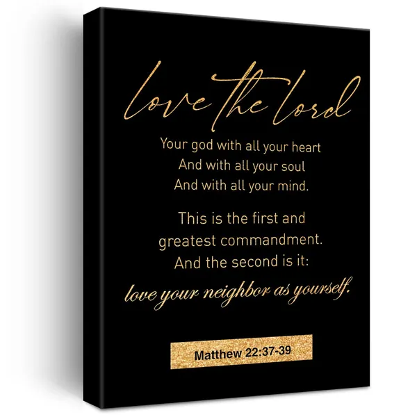 Multicolor_Christian_Gold_Foil_Canvas_Wall_Art_Motivational_Love_God_With_All_Your_Heart_Print_Framed_Canvas_Painting_Artwork_Home_Decor_Gifts_12_X_16_Inch