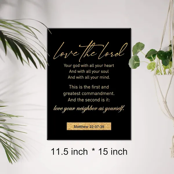 Multicolor_Christian_Gold_Foil_Canvas_Wall_Art_Motivational_Love_God_With_All_Your_Heart_Print_Framed_Canvas_Painting_Artwork_Home_Decor_Gifts_12_X_16_Inch