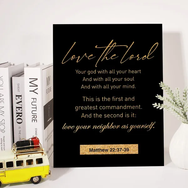 Multicolor_Christian_Gold_Foil_Canvas_Wall_Art_Motivational_Love_God_With_All_Your_Heart_Print_Framed_Canvas_Painting_Artwork_Home_Decor_Gifts_12_X_16_Inch