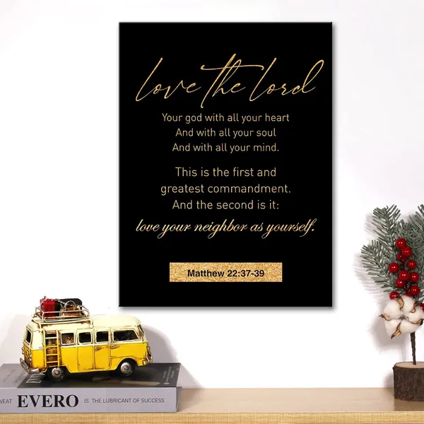 Multicolor_Christian_Gold_Foil_Canvas_Wall_Art_Motivational_Love_God_With_All_Your_Heart_Print_Framed_Canvas_Painting_Artwork_Home_Decor_Gifts_12_X_16_Inch