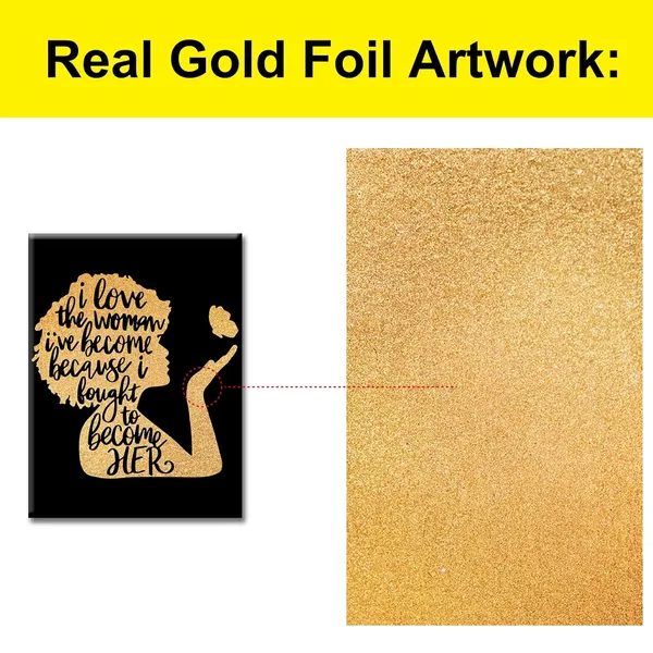 Multicolor_Black_Woman_Canvas_Wall_Art_Motivational_Afro_Woman_Black_Girl_Magic_Gold_Foil_Art_Print_Framed_Canvas_Painting_Artwork_Home_Decor_Gifts_12_X_16_Inch
