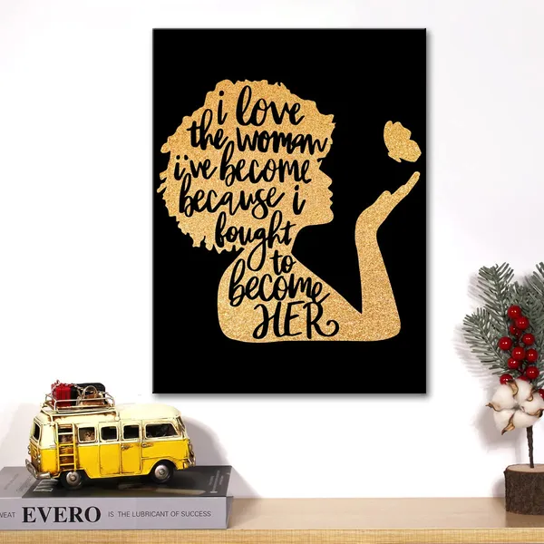 Multicolor_Black_Woman_Canvas_Wall_Art_Motivational_Afro_Woman_Black_Girl_Magic_Gold_Foil_Art_Print_Framed_Canvas_Painting_Artwork_Home_Decor_Gifts_12_X_16_Inch