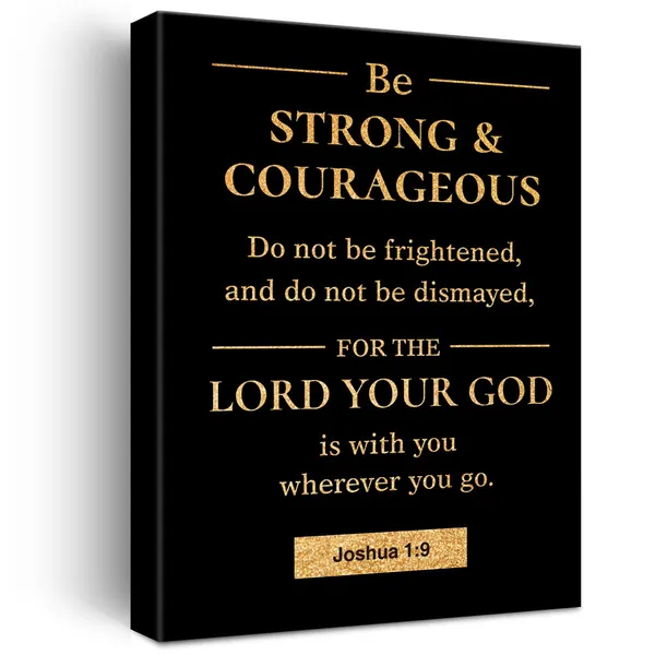 Gold_Christian_Gold_Foil_Canvas_Wall_Art_Motivational_Be_Strong_And_Courageous_Joshua_1:9_Print_Framed_Canvas_Painting_Artwork_Home_Decor_Gifts_12_X_16_Inch