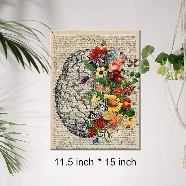 Multicolor_Brain_Art_Flower_Anatomy_Canvas_Wall_Art_Human_Brain_Butterfly_Canvas_Print_Medical_Painting_Wall_Decor_Framed_Psychology_Gift_12_X_16_Inch