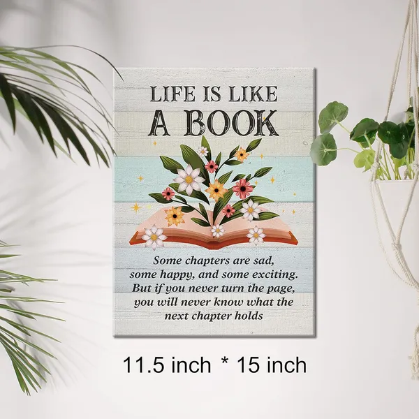 Multicolor_Book_Quote_Canvas_Wall_Art_Motivational_Life_Is_Like_A_Book_Canvas_Print_Reading_Quotes_Painting_Office_Home_Wall_Decor_Framed_Book_Lovers_Gift_12_X_16_Inch