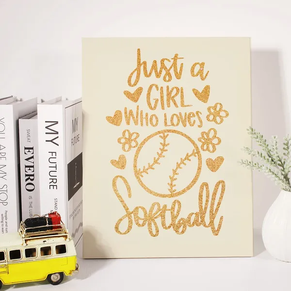 Multicolor_Softball_Girl_Gold_Foil_Canvas_Wall_Art_Just_A_Girl_Who_Loves_Softball_Quote_Print_Framed_Canvas_Painting_Artwork_Home_Decor_Gifts_12_X_16_Inch