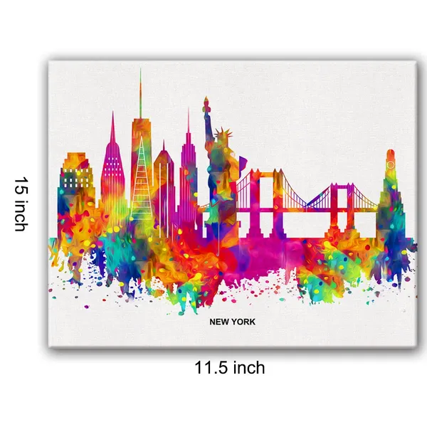 Multicolor_Cityscape_Art_Canvas_Wall_Art_Modern_Abstract_Colorful_New_York_Skyline_Canvas_Print_Painting_Office_Home_Wall_Decor_Framed_Gift_12_X_16_Inch