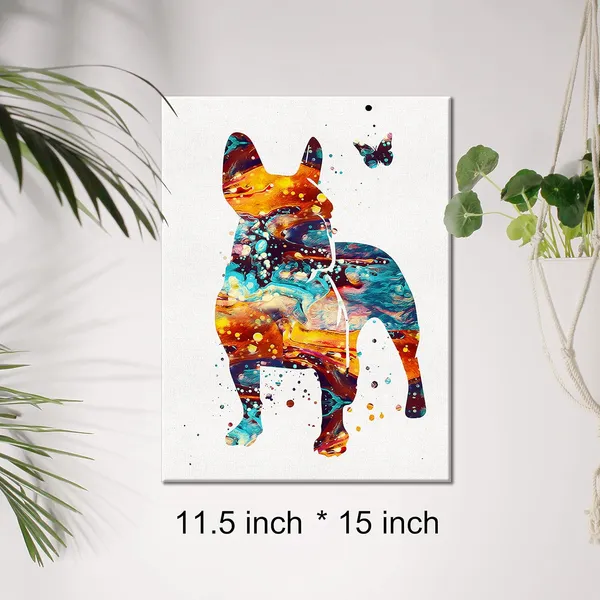 Multicolor_Watercolor_French_Bulldog_Dog_Canvas_Wall_Art_Pet_Puppy_Dog_Canvas_Print_Painting_Poster_Wall_Decor_Framed_Dog_Lovers_Gifts_12_X_16_Inch