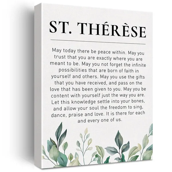 Multicolor_Literary_Canvas_Wall_Art_Inspirational_Motivational_St._Therese_Quote_May_Today_There_Be_Peace_Within_Canvas_Print_Positive_Canvas_Painting_Office_Home_Wall_Decor_Framed_Gift_12_X_16_Inch