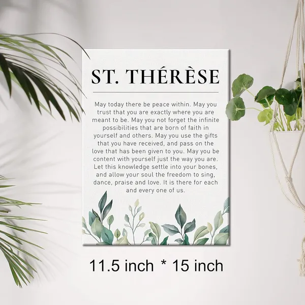 Multicolor_Literary_Canvas_Wall_Art_Inspirational_Motivational_St._Therese_Quote_May_Today_There_Be_Peace_Within_Canvas_Print_Positive_Canvas_Painting_Office_Home_Wall_Decor_Framed_Gift_12_X_16_Inch