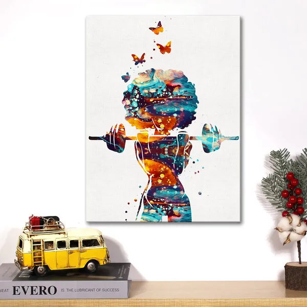 Multicolor_Watercolor_Weightlifting_Girl_Canvas_Wall_Art_Weightlifting_Female_Canvas_Print_Painting_Weight_Lifting_Sport_Wall_Decor_Framed_Gifts_12_X_16_Inch