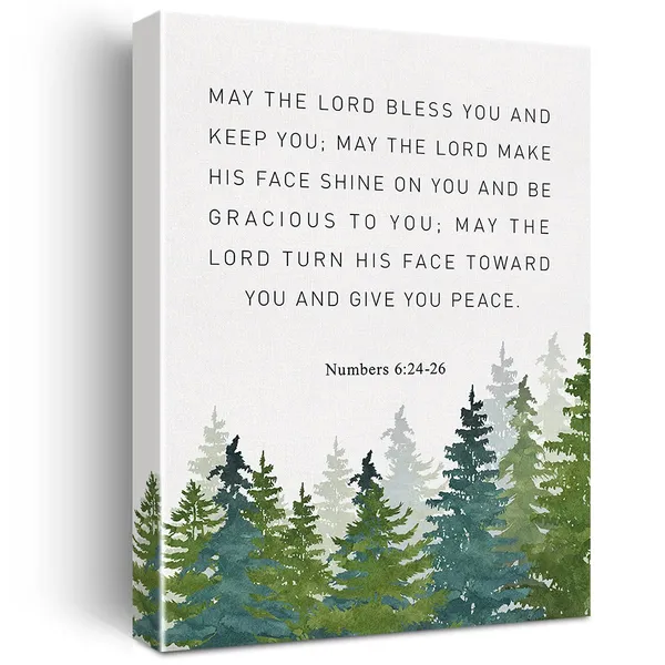 Multicolor_Christian_Canvas_Wall_Art_Numbers_6:24-26_May_The_Lord_Bless_You_And_Keep_You_Canvas_Print_Positive_Scripture_Canvas_Painting_Home_Bedroom_Wall_Decor_Framed_Gift_12_X_16_Inch