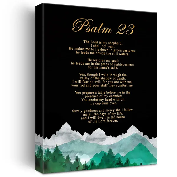 Multicolor_Christian_Gold_Foil_Canvas_Wall_Art_Motivational_Psalm_23_The_Lord_Is_My_Shepherd_Print_Framed_Canvas_Painting_Artwork_Home_Decor_Gifts_12_X_16_Inch