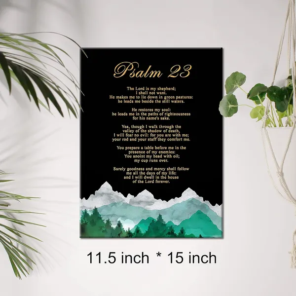 Multicolor_Christian_Gold_Foil_Canvas_Wall_Art_Motivational_Psalm_23_The_Lord_Is_My_Shepherd_Print_Framed_Canvas_Painting_Artwork_Home_Decor_Gifts_12_X_16_Inch
