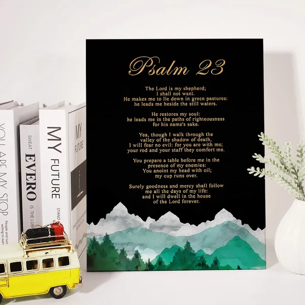 Multicolor_Christian_Gold_Foil_Canvas_Wall_Art_Motivational_Psalm_23_The_Lord_Is_My_Shepherd_Print_Framed_Canvas_Painting_Artwork_Home_Decor_Gifts_12_X_16_Inch