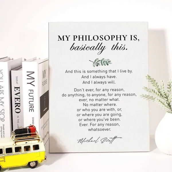 Multicolor_Canvas_Wall_Art_Inspirational_Motivational_Michael_Scott_My_Philosophy_Quote_Canvas_Print_Positive_The_Office_Tv_Quote_Canvas_Painting_Office_Home_Wall_Decor_Framed_Gift_12_X_16_Inch