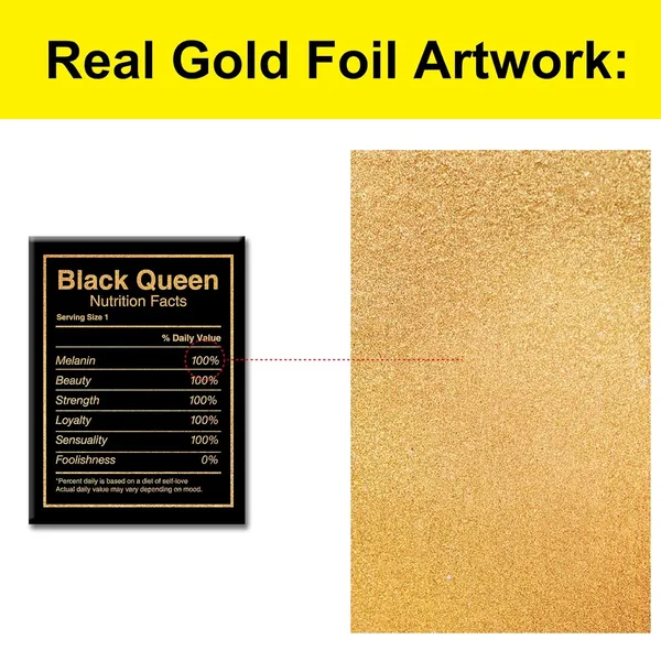 Multicolor_Black_Woman_Canvas_Wall_Art_Motivational_Black_Queen_Nutrition_Facts_Quotes_Gold_Foil_Art_Print_Framed_Canvas_Painting_Artwork_Home_Decor_Gifts_12_X_16_Inch