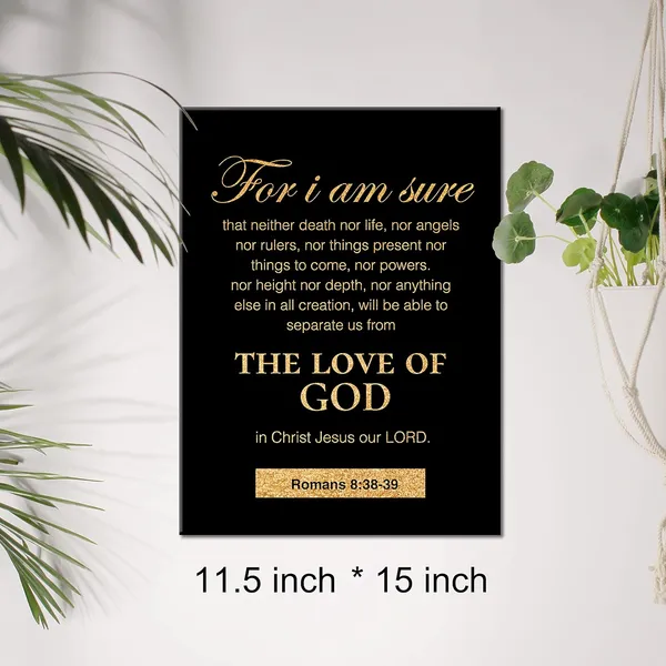 Multicolor_Christian_Gold_Foil_Canvas_Wall_Art_Motivational_Romans_8:38-39_|_For_I_Am_Sure_Print_Framed_Canvas_Painting_Artwork_Home_Decor_Gifts_12_X_16_Inch