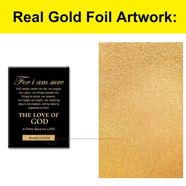 Multicolor_Christian_Gold_Foil_Canvas_Wall_Art_Motivational_Romans_8:38-39_|_For_I_Am_Sure_Print_Framed_Canvas_Painting_Artwork_Home_Decor_Gifts_12_X_16_Inch