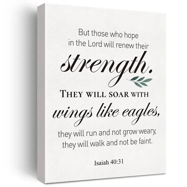 Multicolor_Christian_Canvas_Wall_Art_Motivational_Isaiah_40:31_Canvas_Print_Positive_Scripture_Bible_Verse_Painting_Home_Wall_Decor_Framed_Inspirational_Gift_12_X_16_Inch
