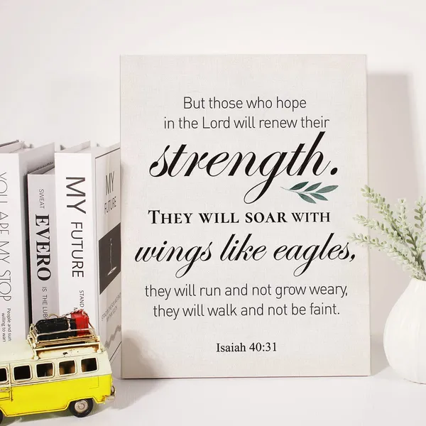 Multicolor_Christian_Canvas_Wall_Art_Motivational_Isaiah_40:31_Canvas_Print_Positive_Scripture_Bible_Verse_Painting_Home_Wall_Decor_Framed_Inspirational_Gift_12_X_16_Inch