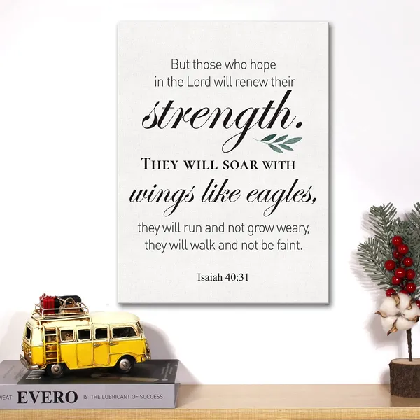 Multicolor_Christian_Canvas_Wall_Art_Motivational_Isaiah_40:31_Canvas_Print_Positive_Scripture_Bible_Verse_Painting_Home_Wall_Decor_Framed_Inspirational_Gift_12_X_16_Inch