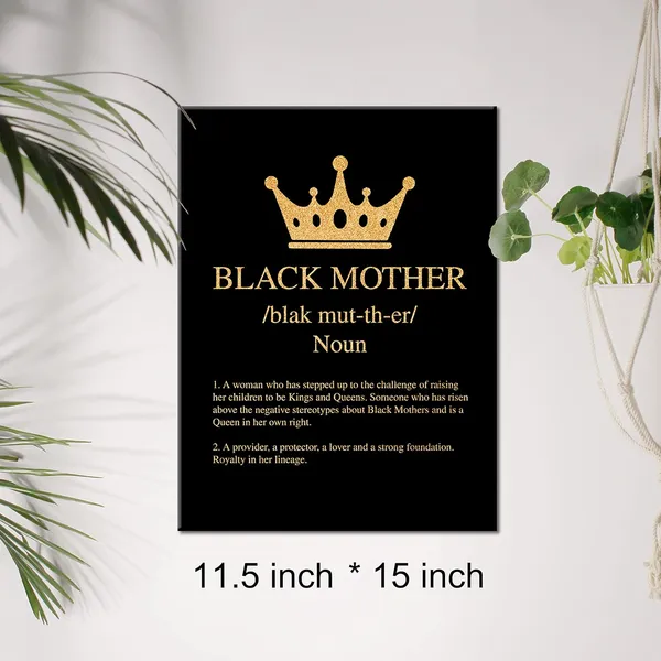 Multicolor_Black_Mother_Canvas_Wall_Art_Motivational_Black_Queen_Black_Women_Quote_Gold_Foil_Art_Print_Framed_Canvas_Painting_Artwork_Home_Decor_Gifts_12_X_16_Inch