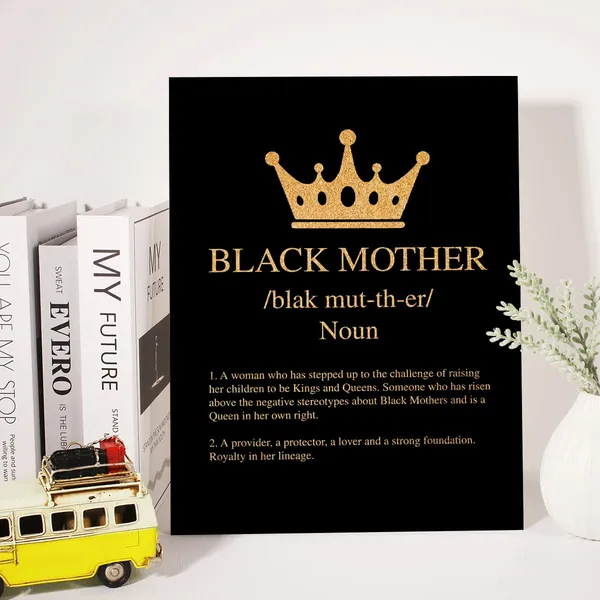 Multicolor_Black_Mother_Canvas_Wall_Art_Motivational_Black_Queen_Black_Women_Quote_Gold_Foil_Art_Print_Framed_Canvas_Painting_Artwork_Home_Decor_Gifts_12_X_16_Inch