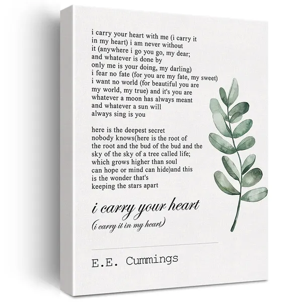 Multicolor_Inspirational_Canvas_Wall_Art_Motivational_E.E._Cummings_I_Carry_Your_Heart_Quote_Canvas_Print_Painting_Office_Home_Wall_Decor_Framed_12_X_16_Inch