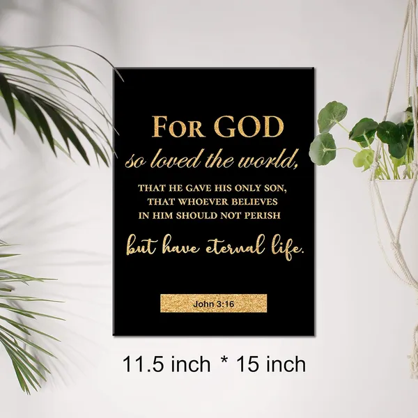 Multicolor_Christian_Gold_Foil_Canvas_Wall_Art_Motivational_John_3:16_|_For_God_So_Loved_The_World_Print_Framed_Canvas_Painting_Artwork_Home_Decor_Gifts_12_X_16_Inch