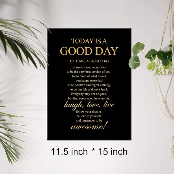 Multicolor_Inspirational_Gold_Foil_Canvas_Wall_Art_Positive_Today_Is_A_Good_Day_Quote_Print_Framed_Canvas_Painting_Artwork_Home_Decor_Gifts_12_X_16_Inch