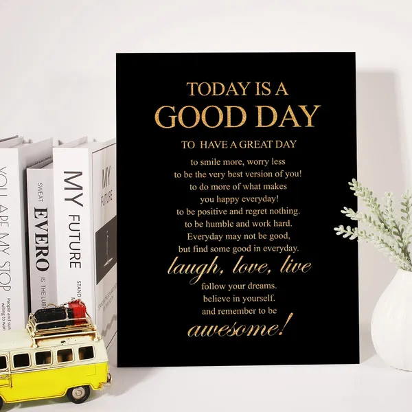 Multicolor_Inspirational_Gold_Foil_Canvas_Wall_Art_Positive_Today_Is_A_Good_Day_Quote_Print_Framed_Canvas_Painting_Artwork_Home_Decor_Gifts_12_X_16_Inch