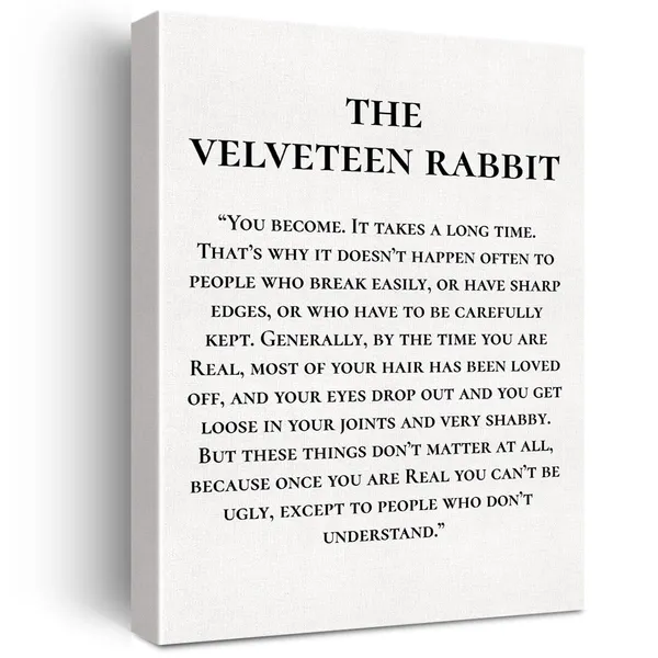 Multicolor_Literary_Quote_Canvas_Wall_Art_Motivational_The_Velveteen_Rabbit_Quote_Canvas_Print_Positive_Canvas_Painting_Wall_Decor_Framed_Gift_12_X_16_Inch