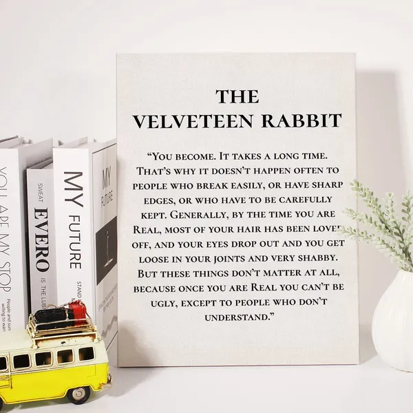 Multicolor_Literary_Quote_Canvas_Wall_Art_Motivational_The_Velveteen_Rabbit_Quote_Canvas_Print_Positive_Canvas_Painting_Wall_Decor_Framed_Gift_12_X_16_Inch