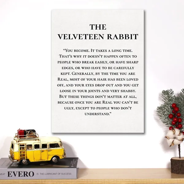 Multicolor_Literary_Quote_Canvas_Wall_Art_Motivational_The_Velveteen_Rabbit_Quote_Canvas_Print_Positive_Canvas_Painting_Wall_Decor_Framed_Gift_12_X_16_Inch