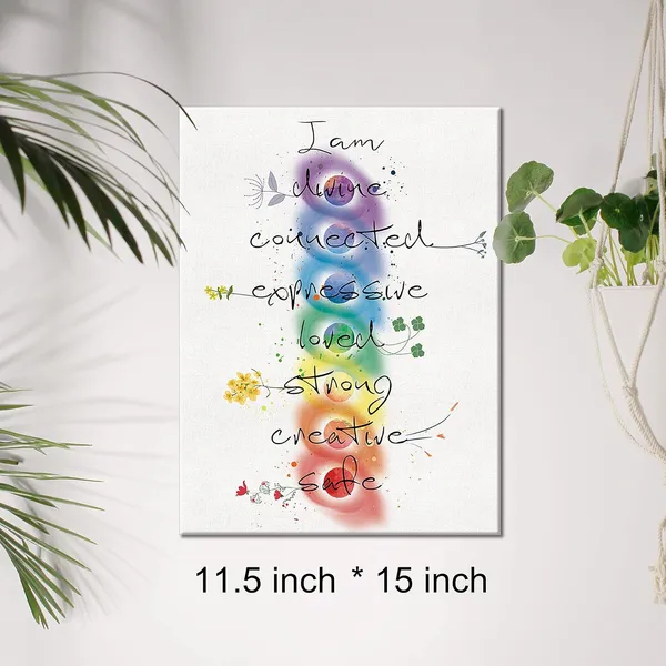 Multicolor_Inspirational_7_Chakra_Meditation_Quote_Canvas_Wall_I_Am_Divine_Connected_Expressive_Canvas_Print_Positive_Poster_Painting_Wall_Decor_Framed_Gift_12_X_16_Inch