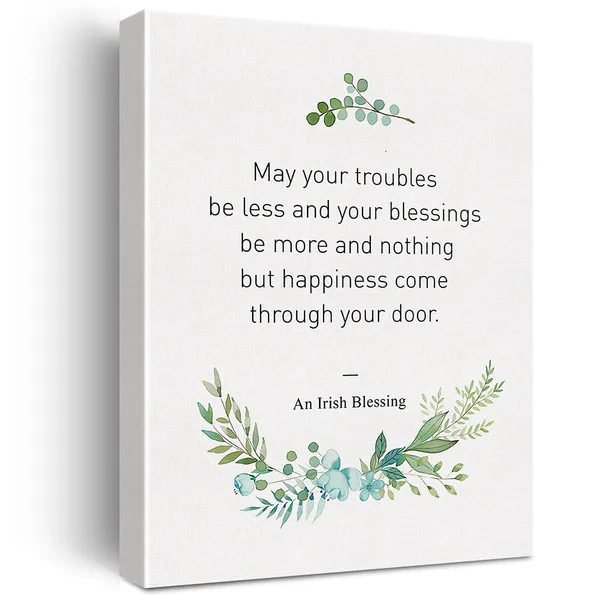Green_Christian_Canvas_Wall_Art_May_Your_Troubles_Be_Less_And_Your_Blessings_Be_More_Canvas_Print_Positive_Painting_Religious_Home_Wall_Decor_Framed_Gift_12_X_16_Inch