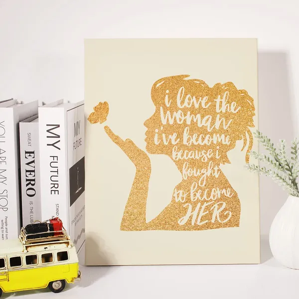 Gold_Women_Empowerment_Gold_Foil_Canvas_Wall_Art_Girl_Power_Positive_Quote_Print_Framed_Canvas_Painting_Artwork_Home_Decor_Gifts_12_X_16_Inch