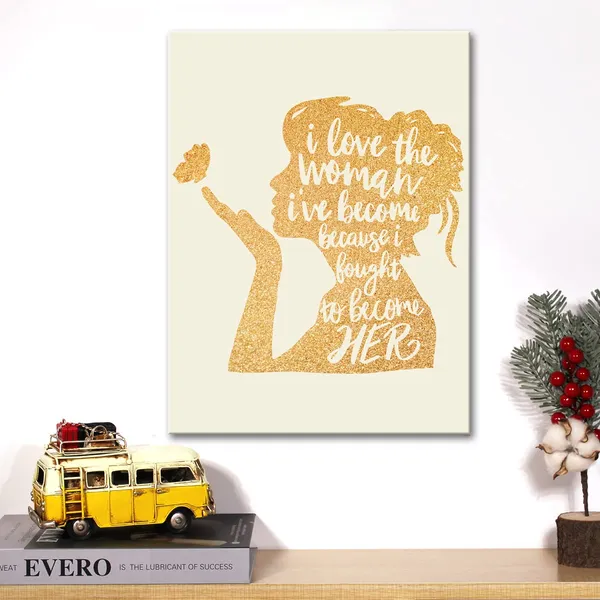 Gold_Women_Empowerment_Gold_Foil_Canvas_Wall_Art_Girl_Power_Positive_Quote_Print_Framed_Canvas_Painting_Artwork_Home_Decor_Gifts_12_X_16_Inch