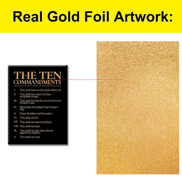 Multicolor_Inspirational_Gold_Foil_Canvas_Wall_Art_Positive_Ten_Commandment_Quotes_Print_Framed_Canvas_Painting_Artwork_Home_Decor_Gifts_12_X_16_Inch